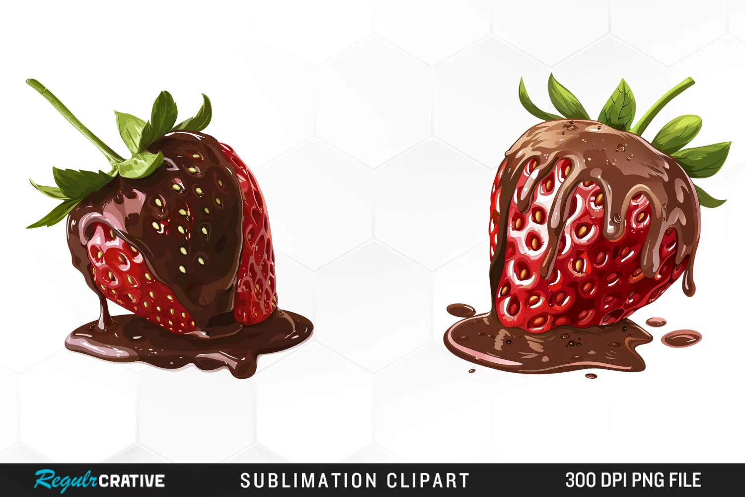 Watercolor Strawberry Graphics Clipart product image 1