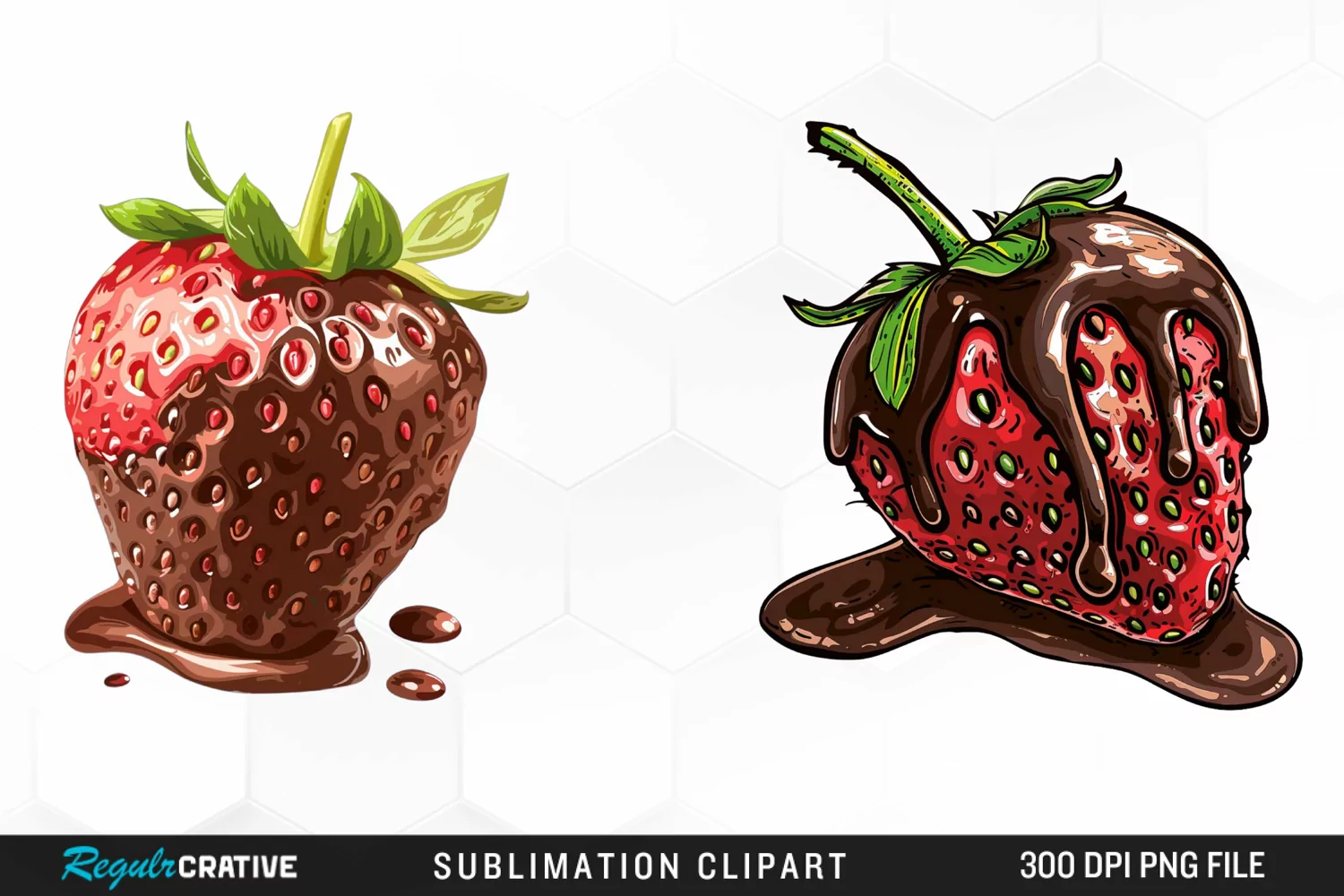 Watercolor Strawberry Graphics Clipart product image 1
