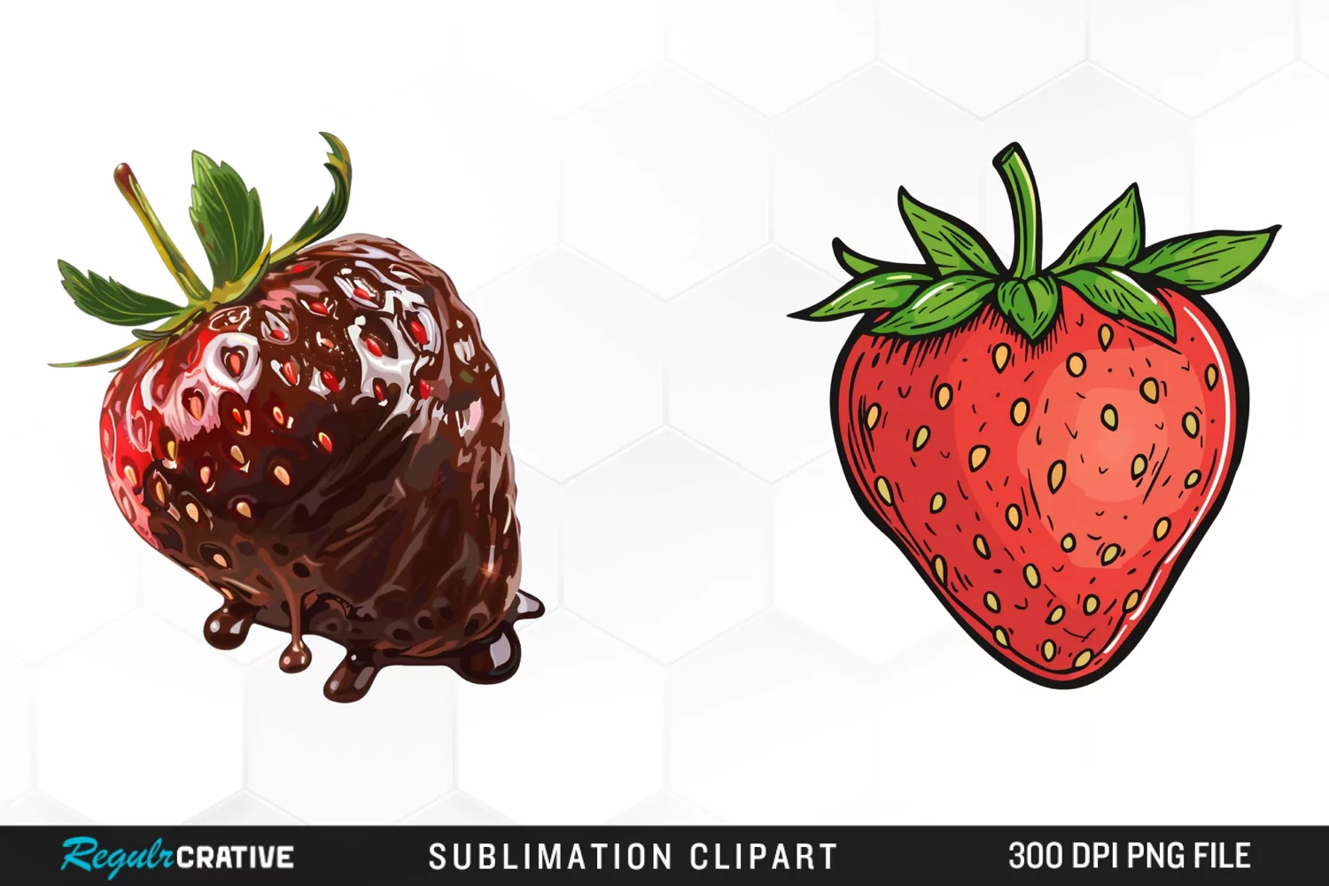 Watercolor Strawberry Artwork Clipart product image 1