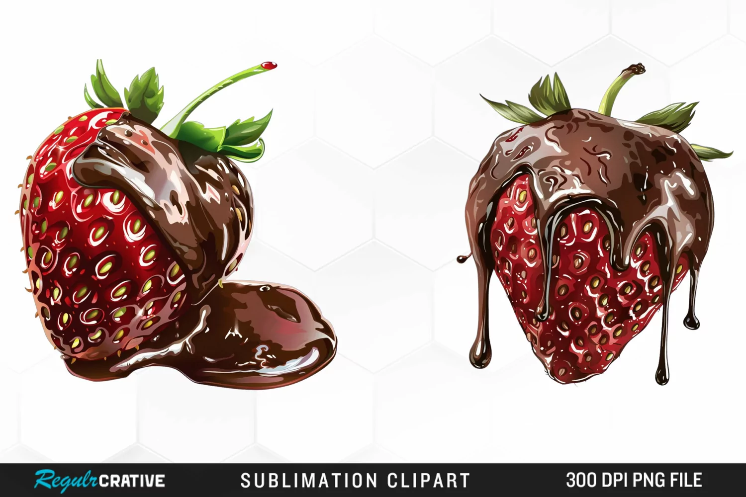Watercolor Strawberry Graphics Clipart product image 1