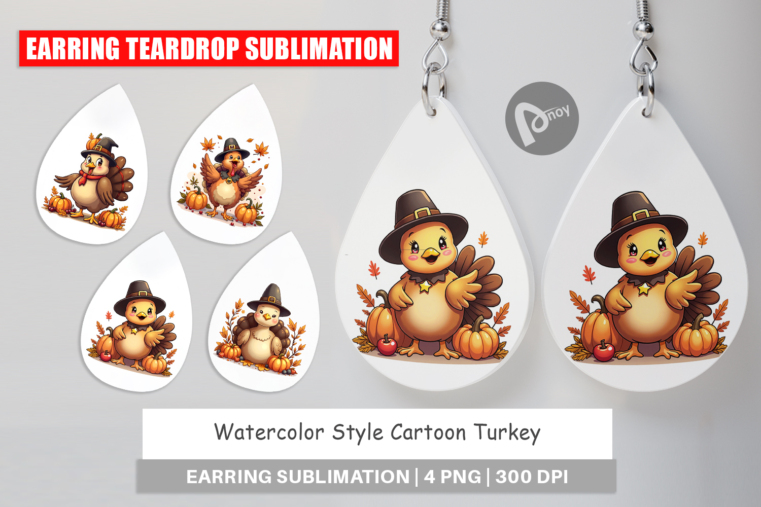 Cartoon Turkey Earring product image 1