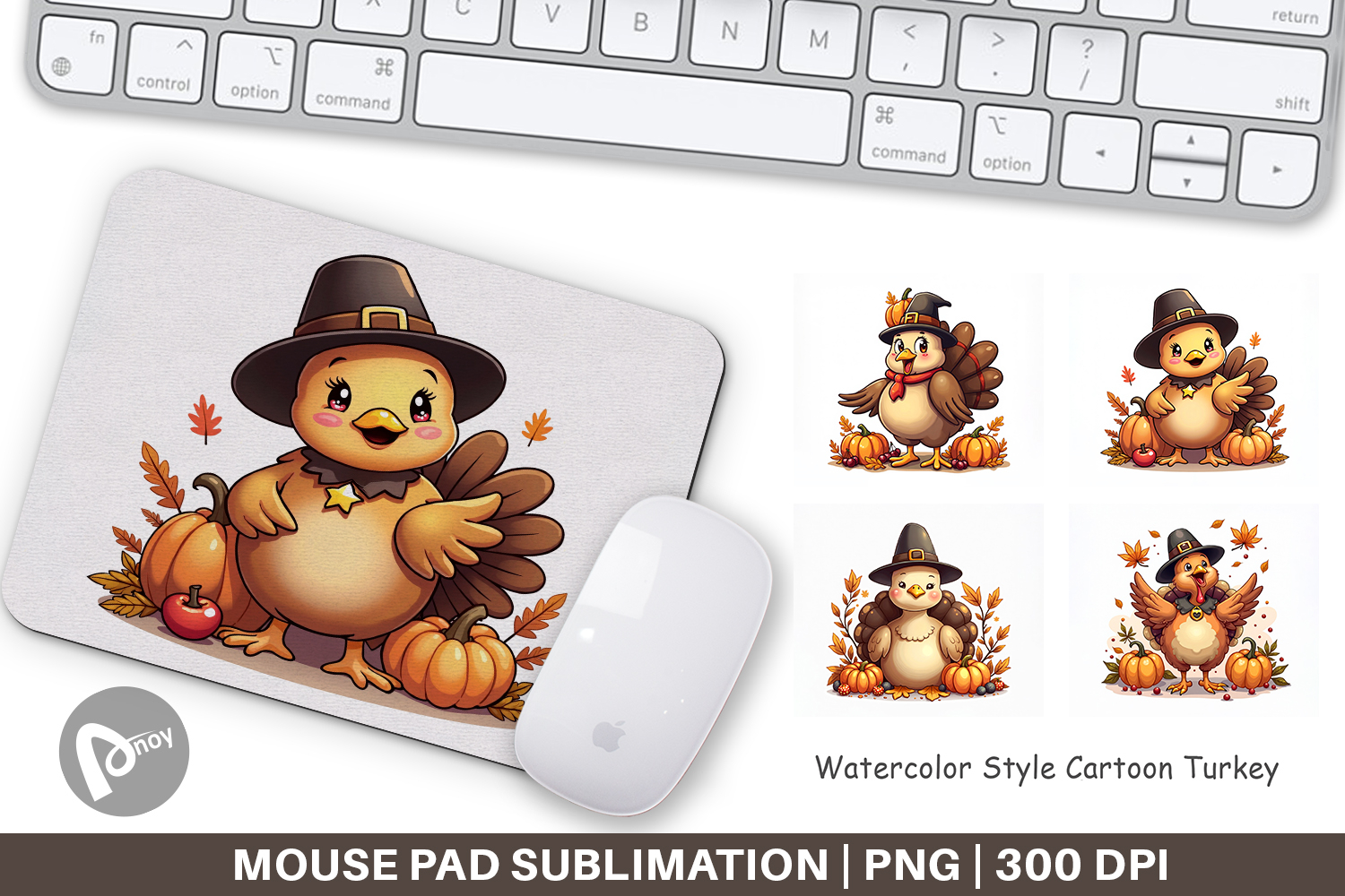 Cartoon Turkey Mouse Pad product image 1