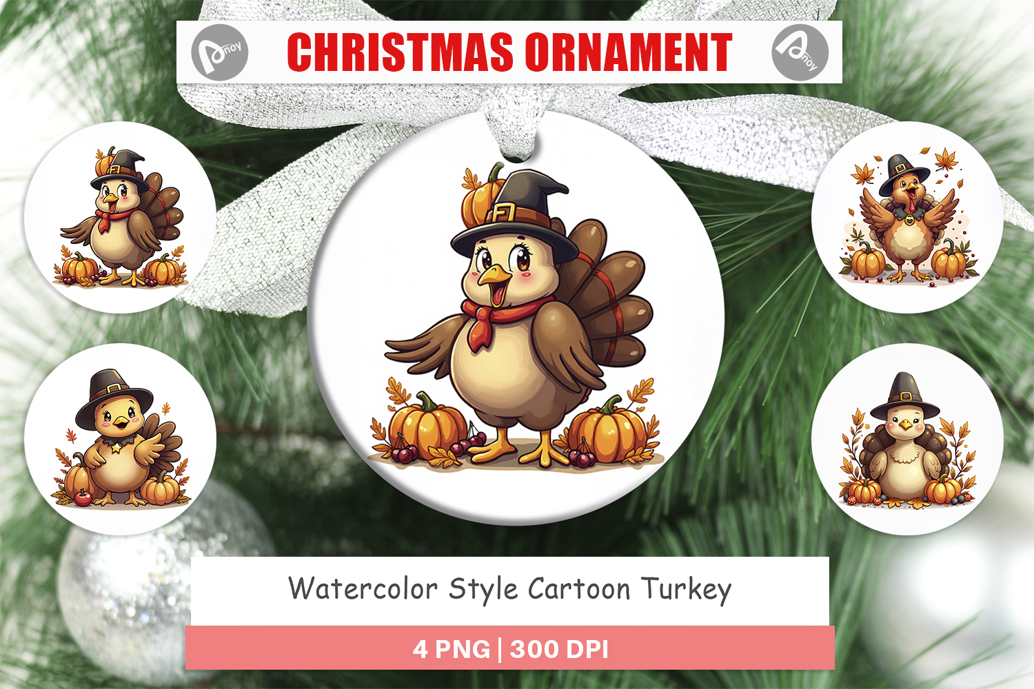 Cartoon Turkey Ornament product image 1