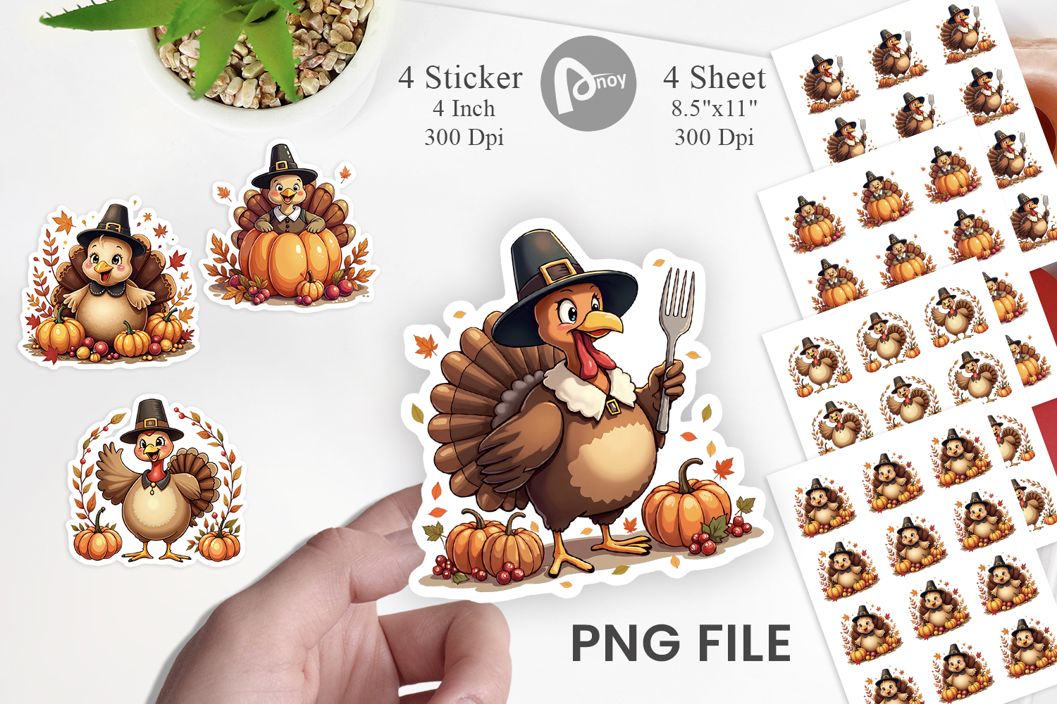 Cartoon Turkey Sticker product image 1
