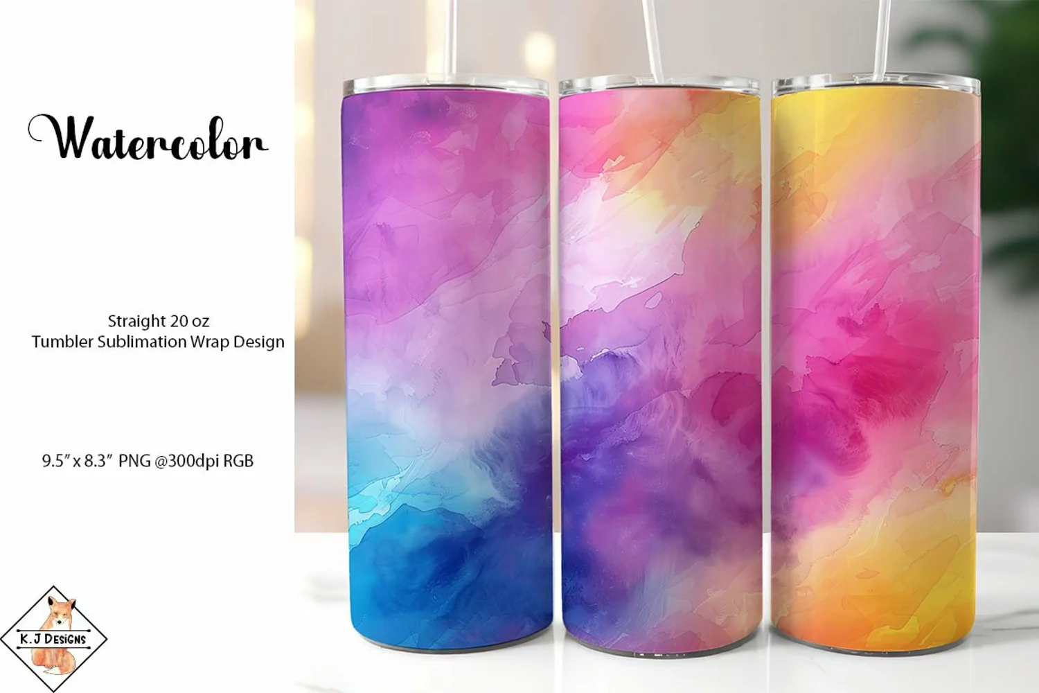 Watercolor Sublimation Tumbler Wrap product image 1
