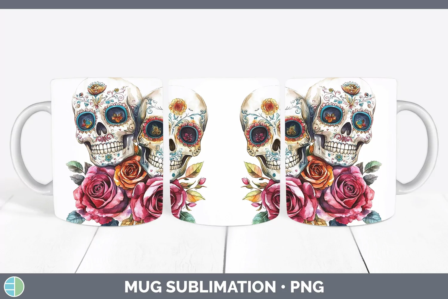 GorgeousWatercolor Mug Wrap design.