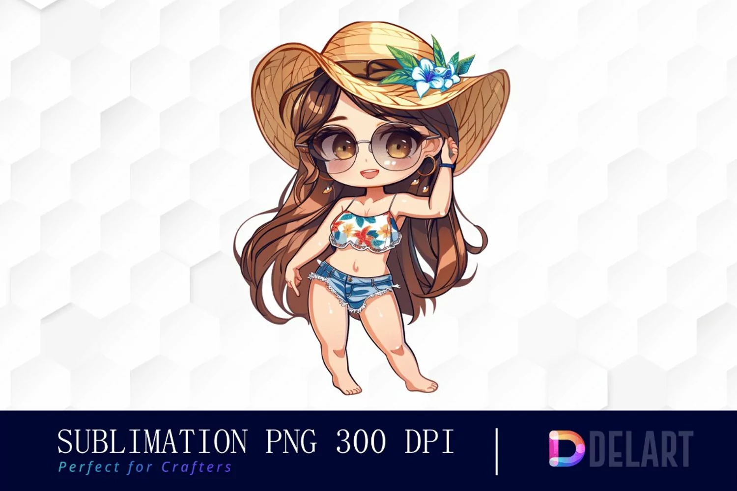 Summer Chibi Doll Graphics Clipart product image 1