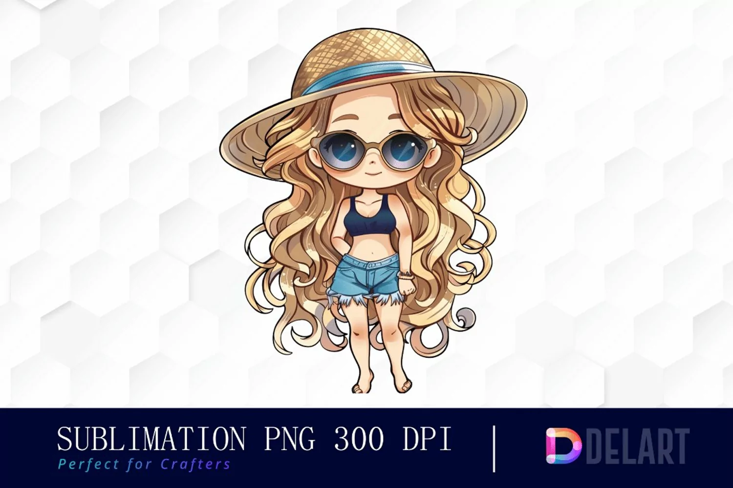 Summer Chibi Doll Graphics Clipart product image 1