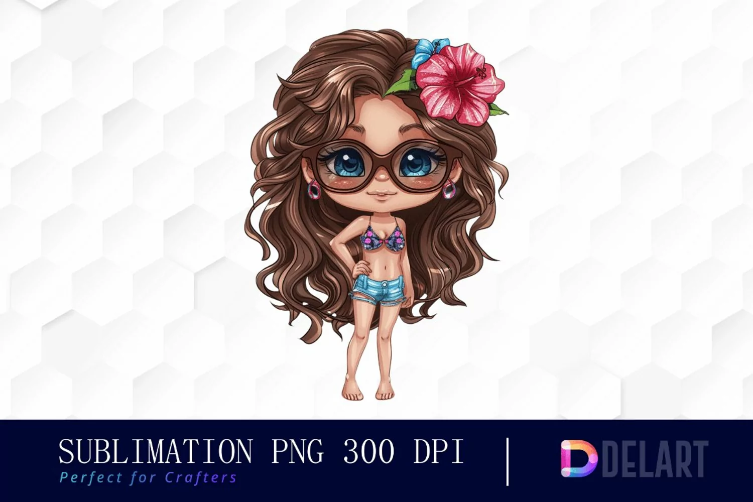 Summer Chibi Doll Graphics Clipart product image 1
