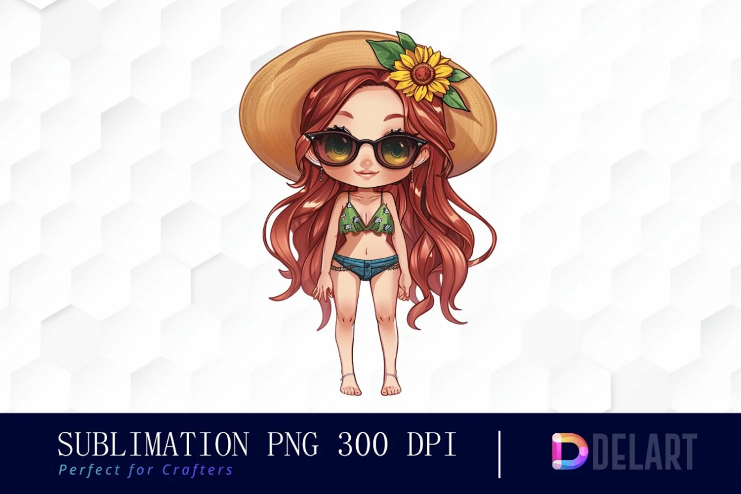 Summer Chibi Doll Graphics Clipart product image 1