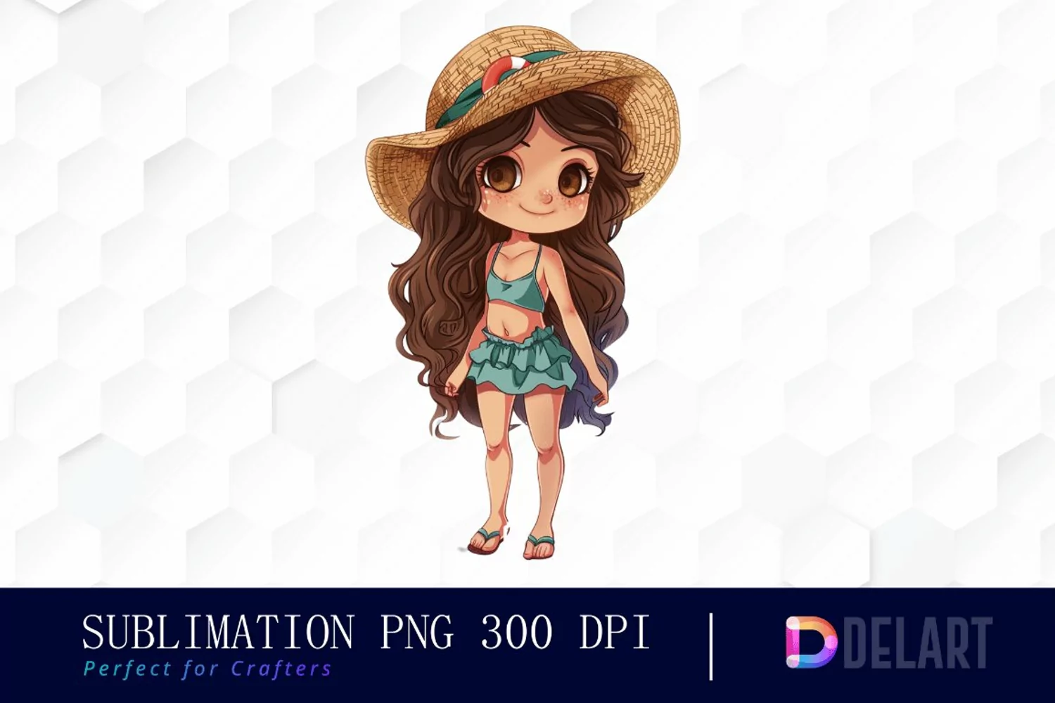 Summer Chibi Doll Graphics Clipart product image 1