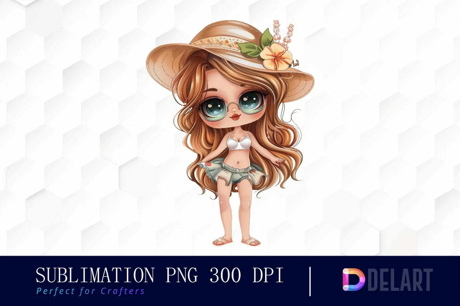 Summer Chibi Doll Graphics Clipart product image 1