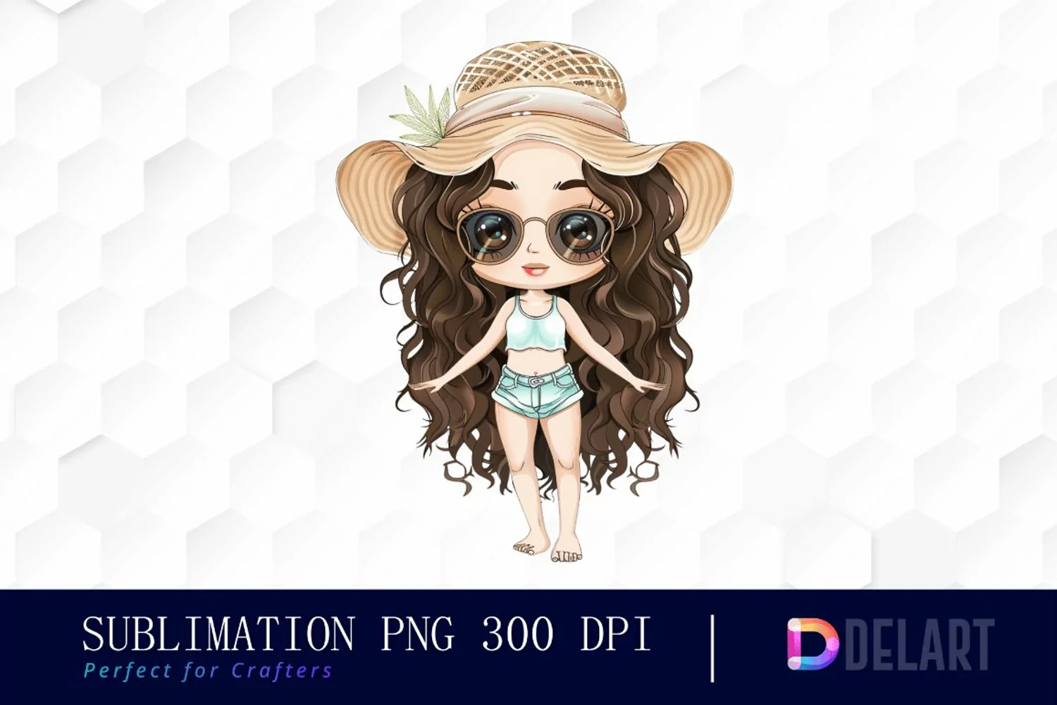 Summer Chibi Doll Graphics Clipart product image 1
