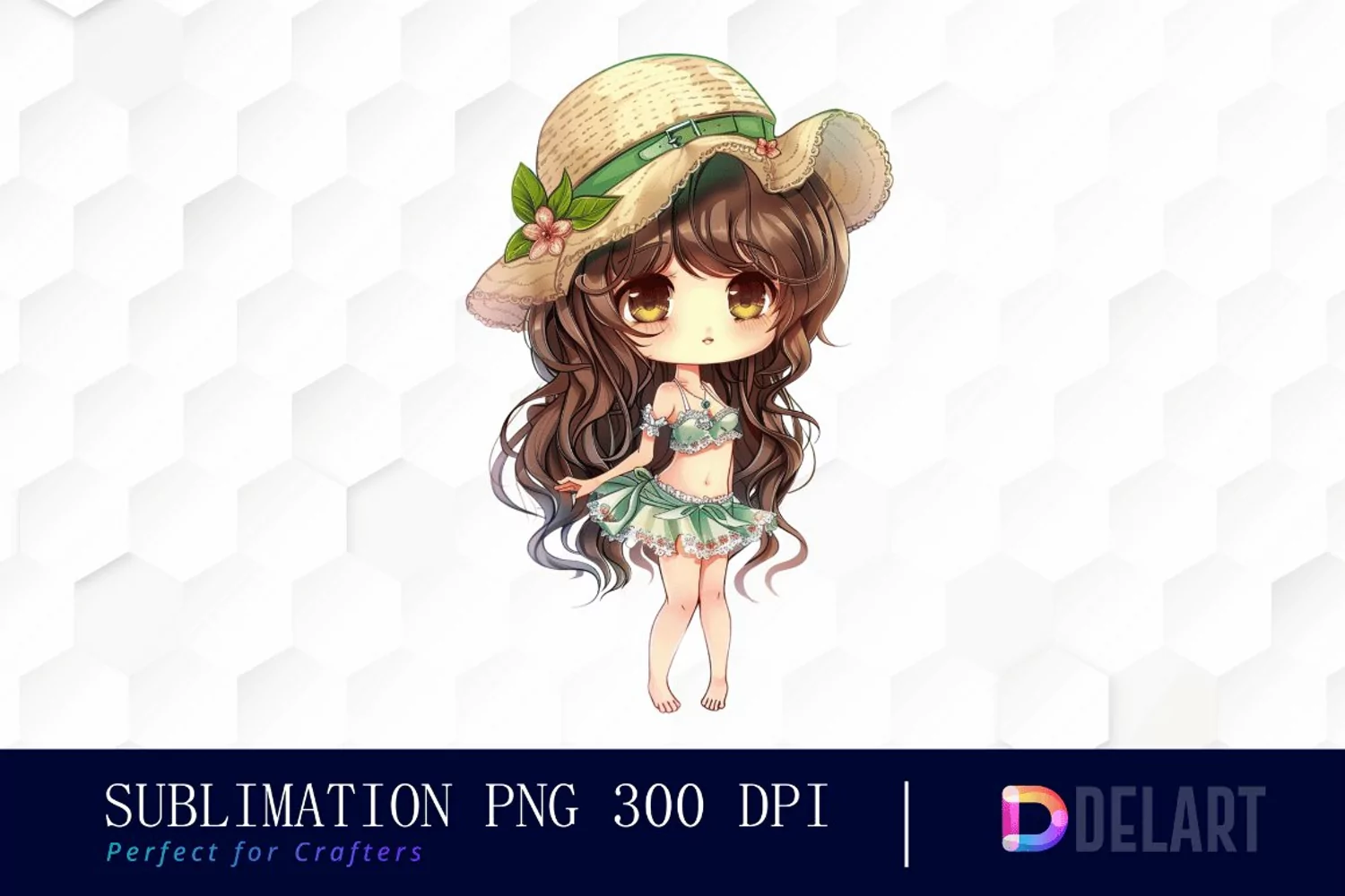 Summer Chibi Doll Graphics Clipart product image 1