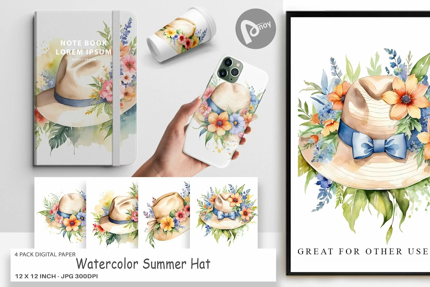 Digital Paper Hat Summer product image 1