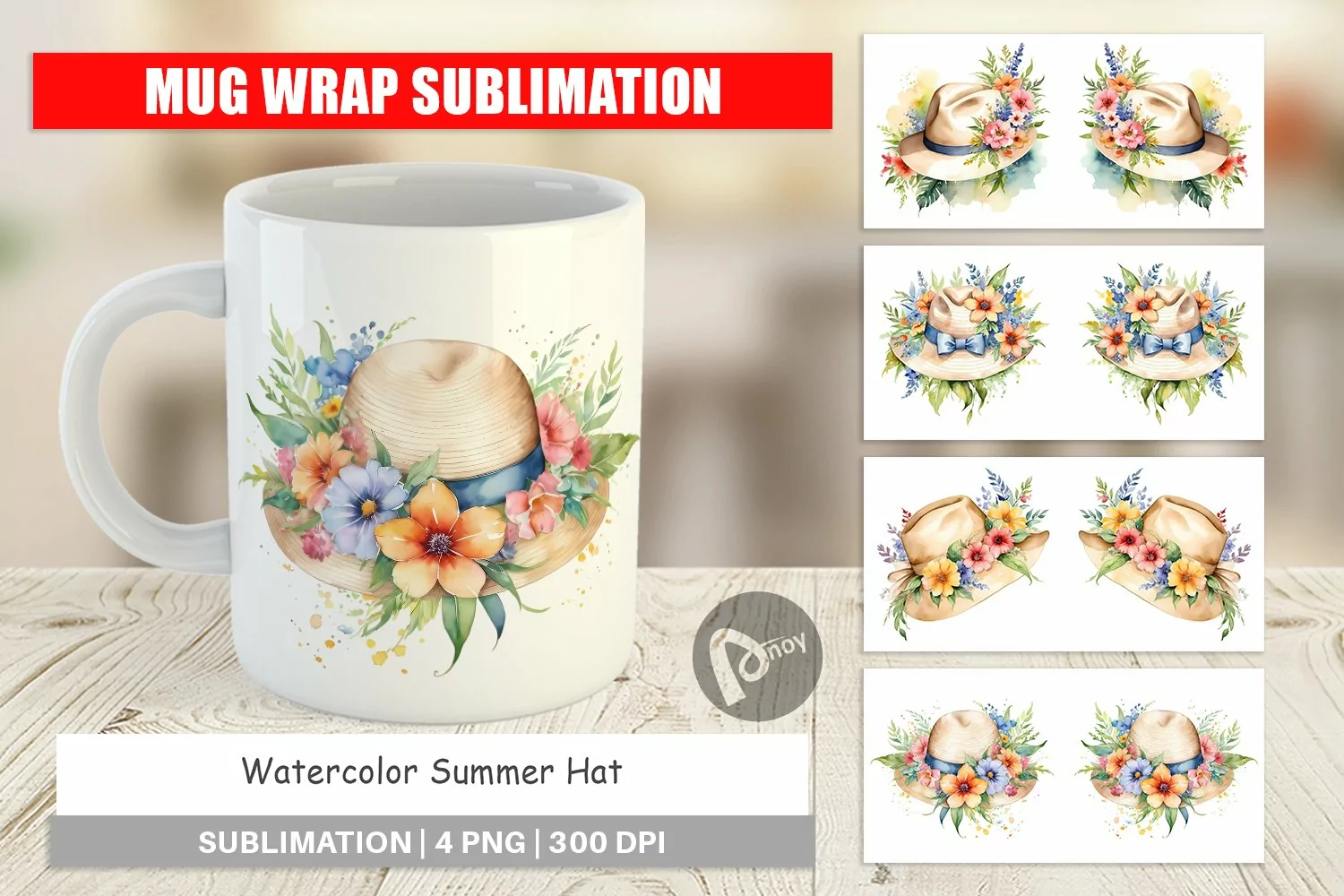 Mug Wrap Design Hat Summer product image 1