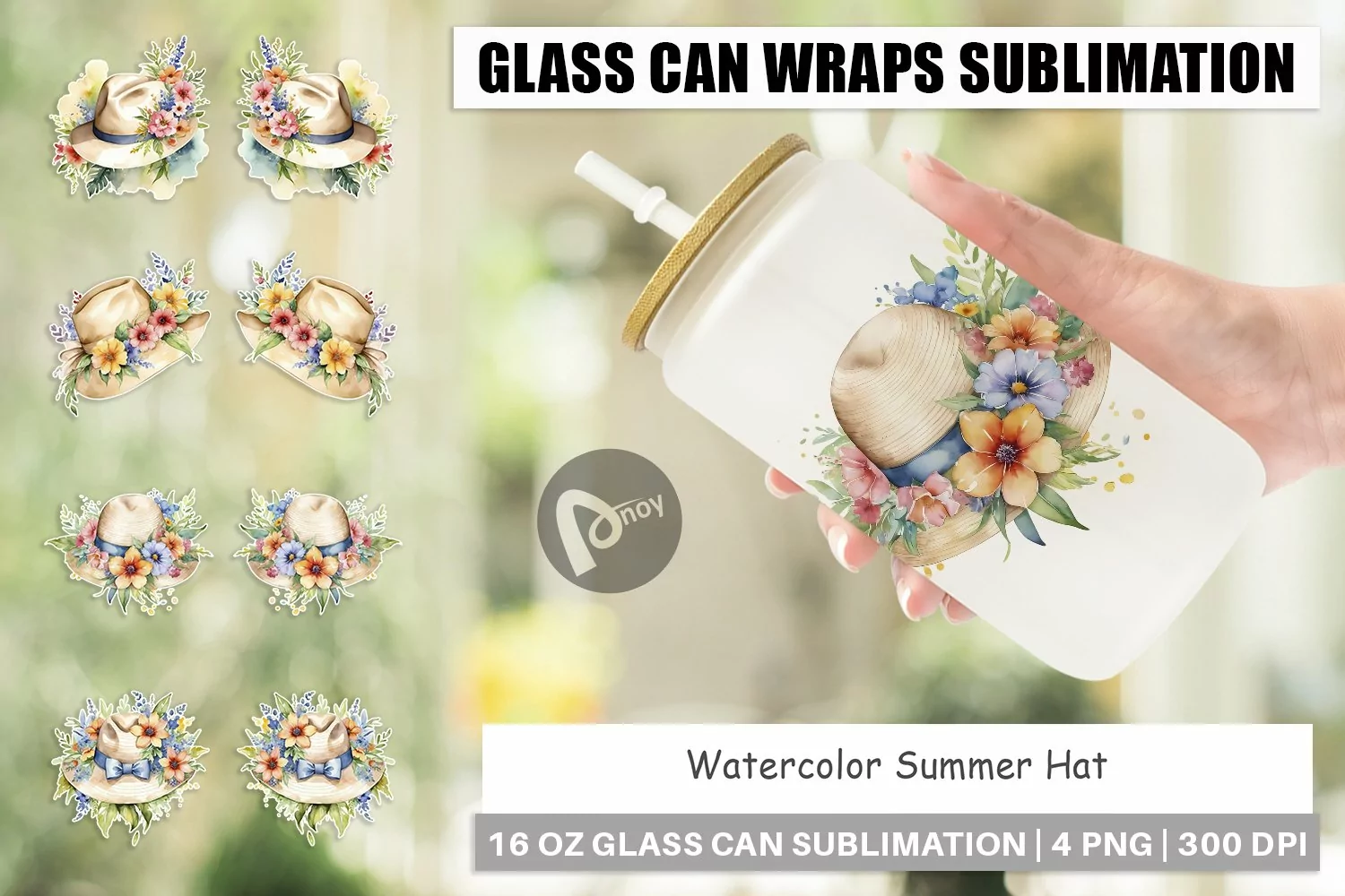 Glass Can Wraps Hat Summer product image 1