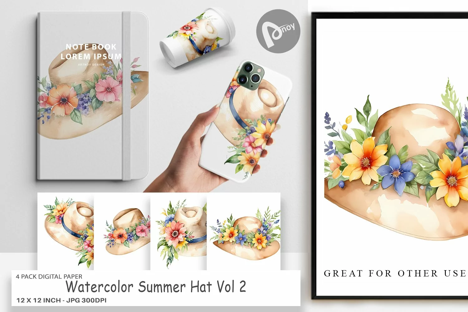 Digital Paper Hat Summer product image 1