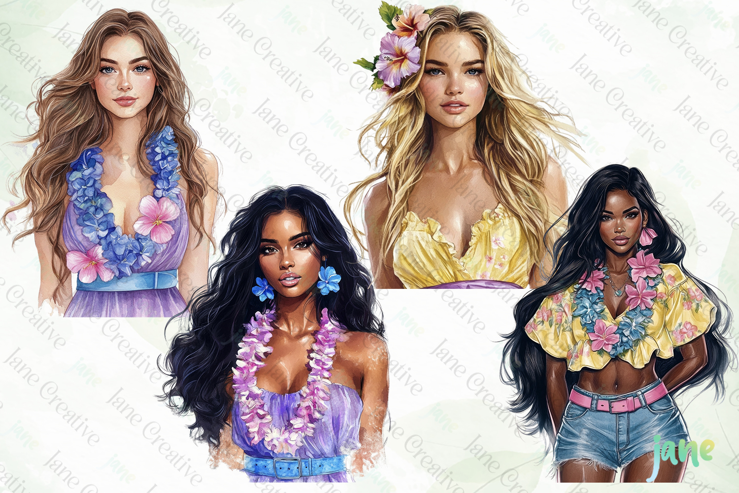 Watercolor Summer Vibe Clipart product image 1