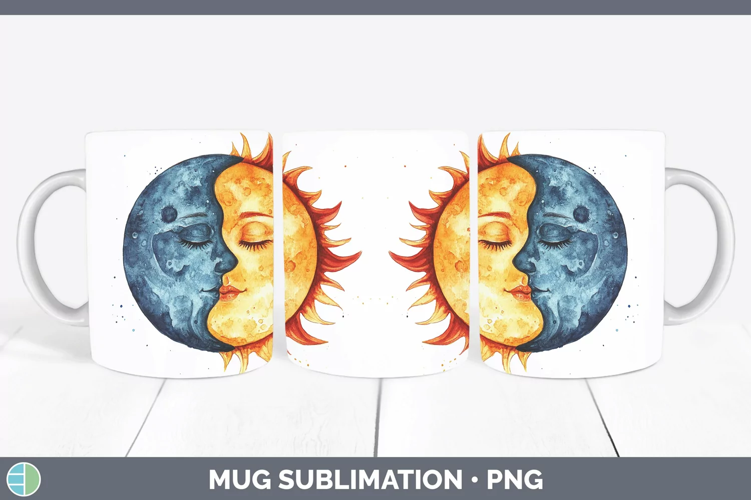 GorgeousWatercolor Mug Wrap design.