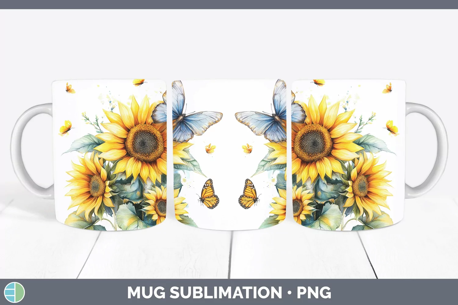 GorgeousWatercolor Mug Wrap design.
