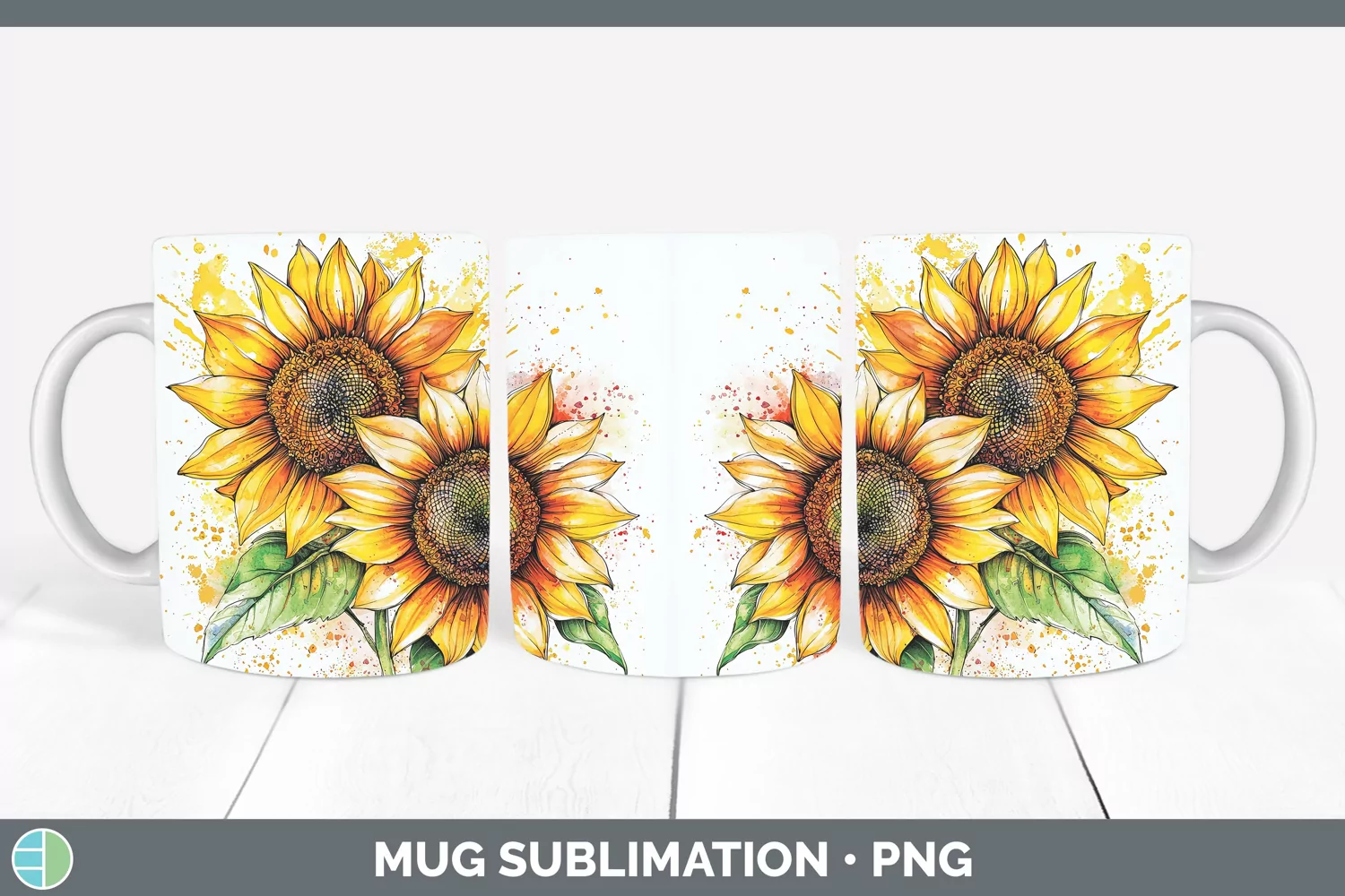 GorgeousWatercolor Mug Wrap design.