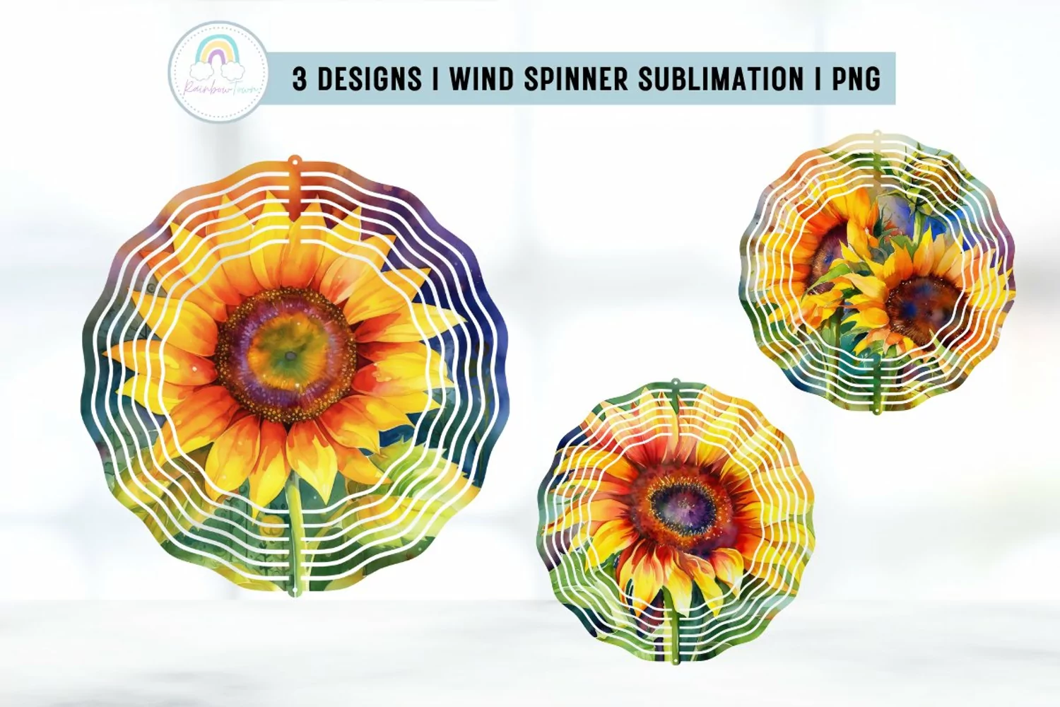Sunflower Wind Spinner Sublimation Designs product image 1