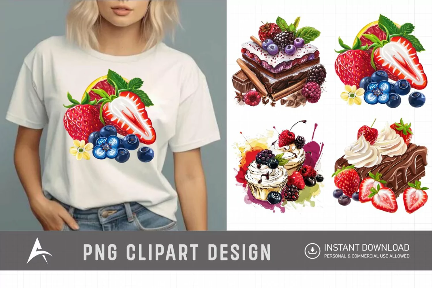 Watercolor Sweet Flavours Clipart product image 1