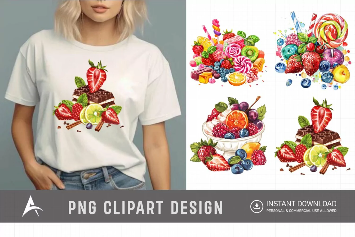 Watercolor Sweet Flavours Clipart product image 1