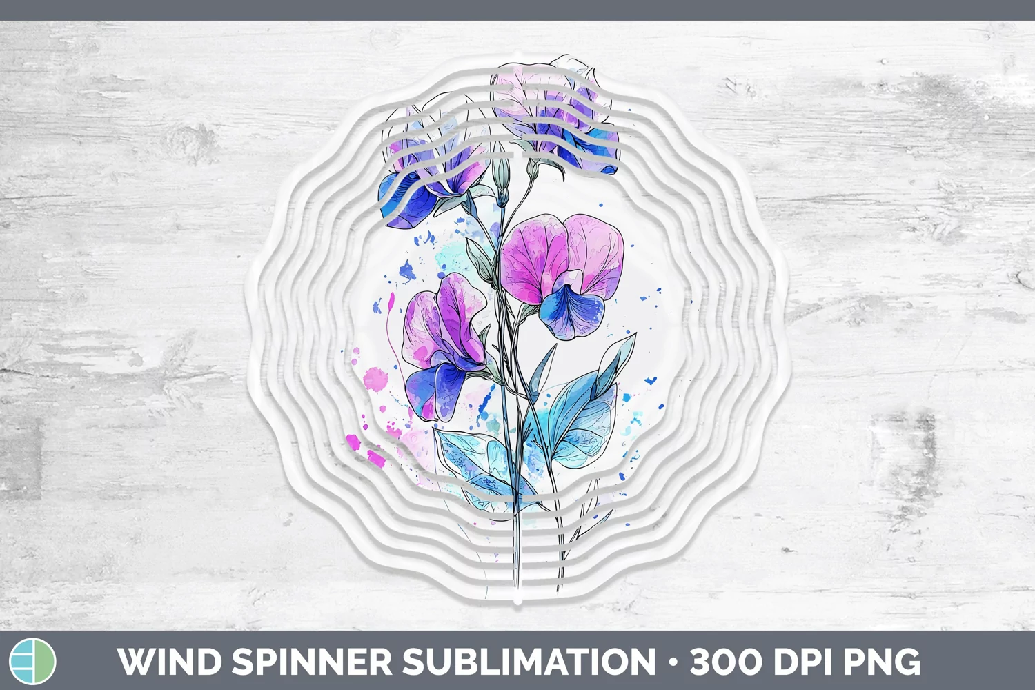 GorgeousWatercolor Wind Spinner design.