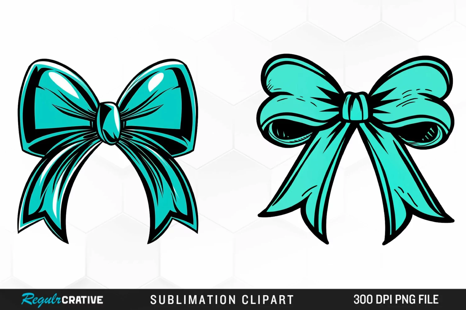 Watercolor Teal Bow Graphics Clipart product image 1