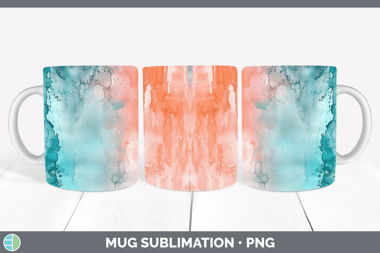 GorgeousWatercolor Mug Wrap design.