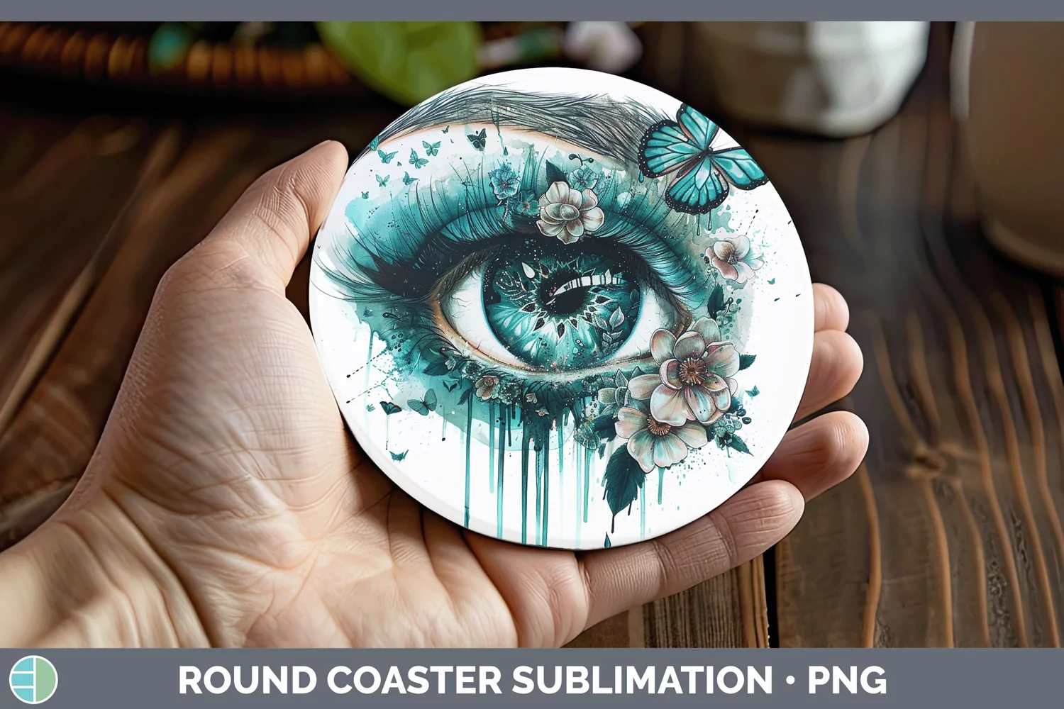 GorgeousWatercolor Round Coaster design.