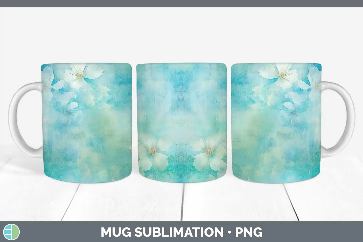 GorgeousWatercolor Mug Wrap design.