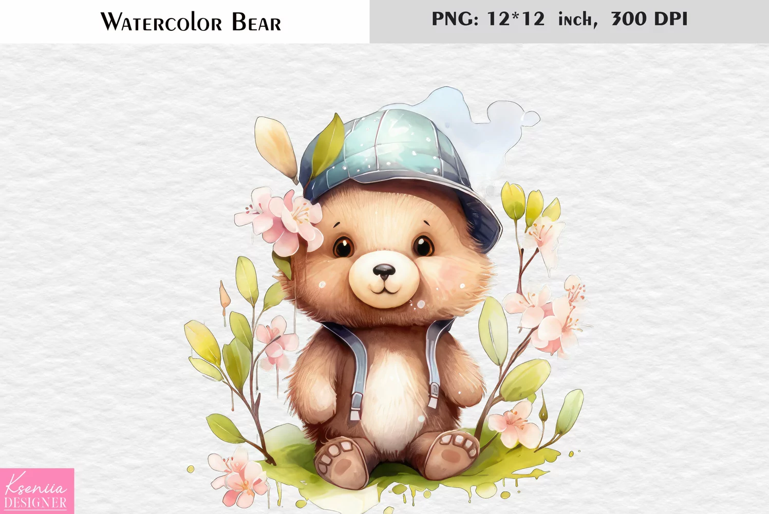 Spring Bear|Cute Watercolor Teddy Bear product image 1