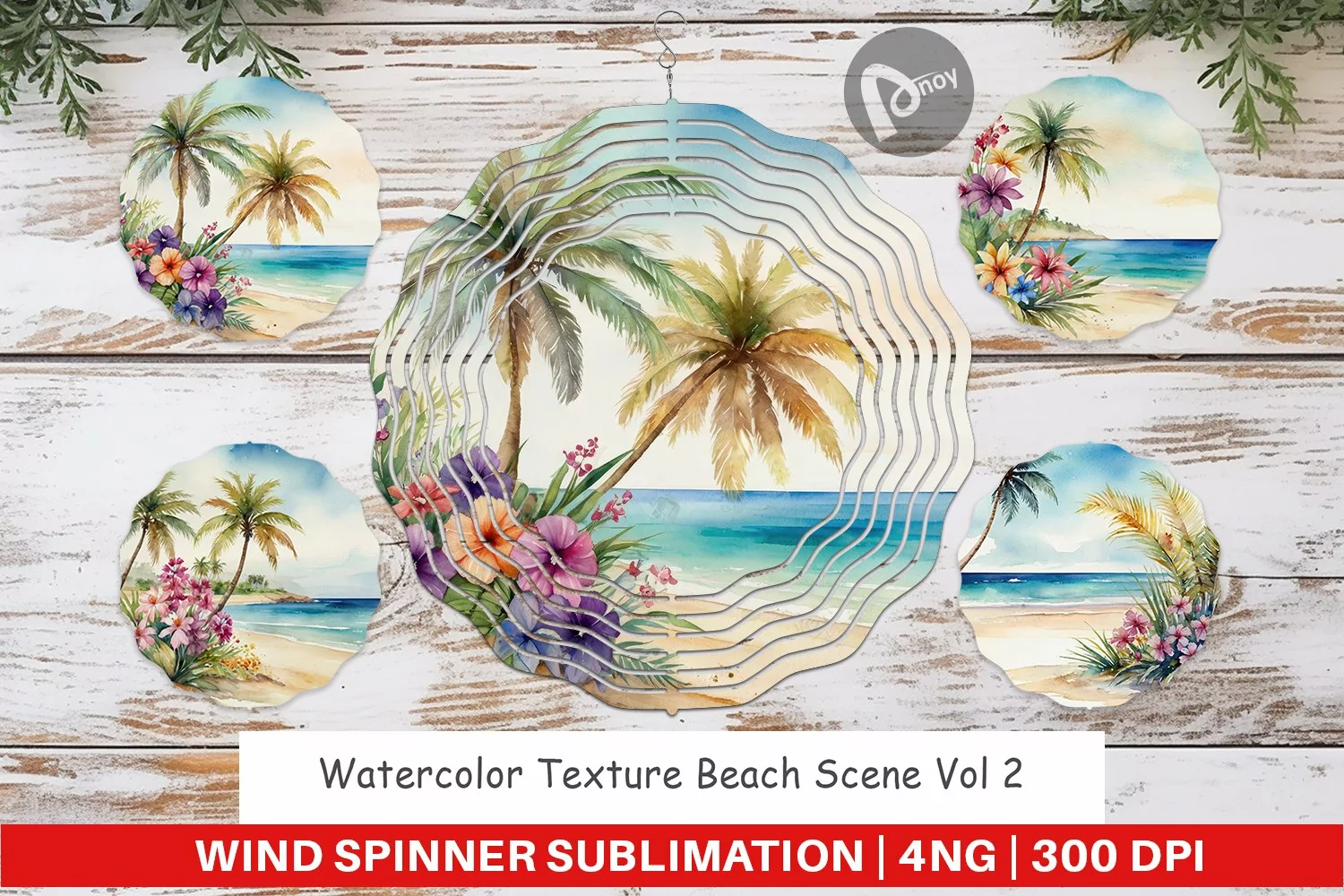 Wind Spinner Watercolor Beach Scene product image 1