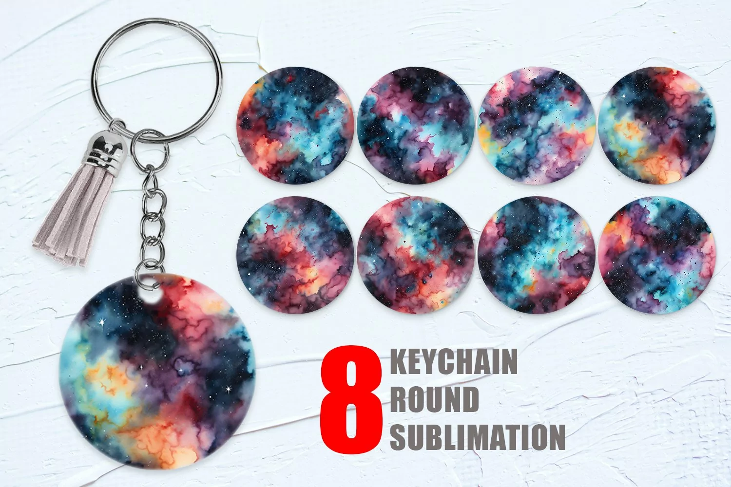 Watercolor Galaxy Space Keychain | Keyring product image 1