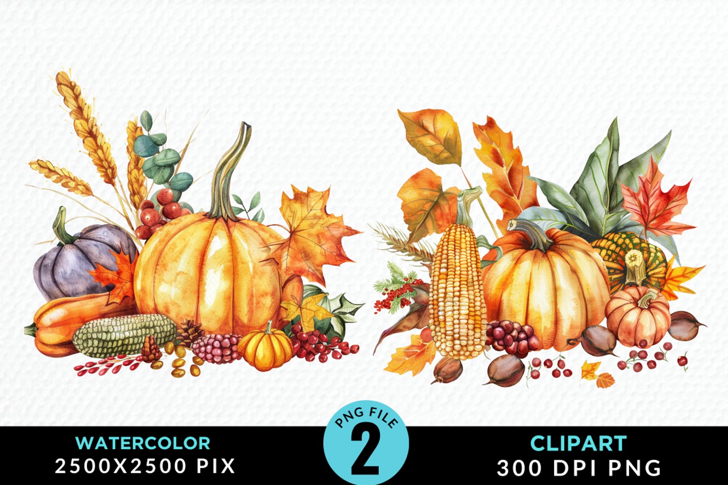 Watercolor Thanksgiving Clipart product image 1