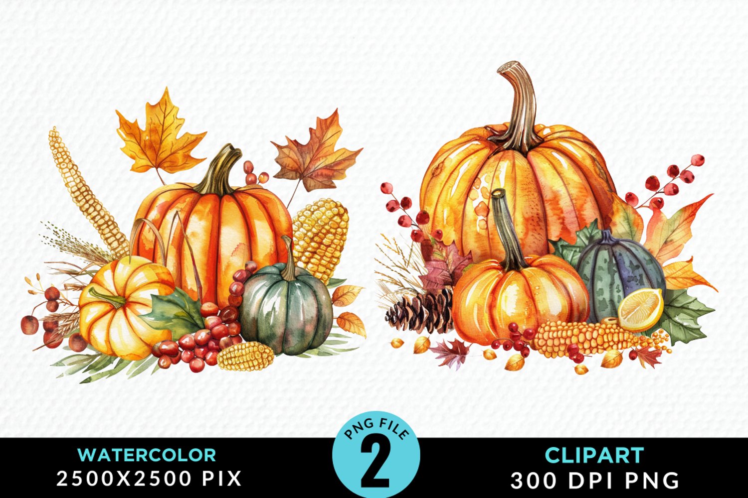Watercolor Thanksgiving Clipart product image 1