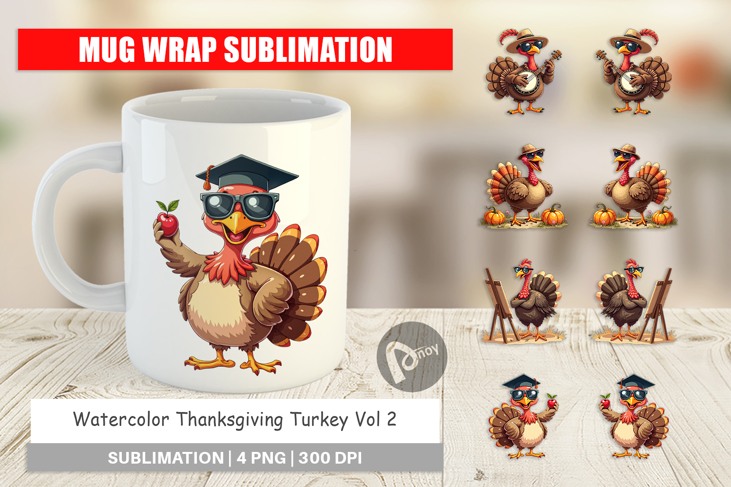 Thanksgiving Turkey Mug Wrap product image 1