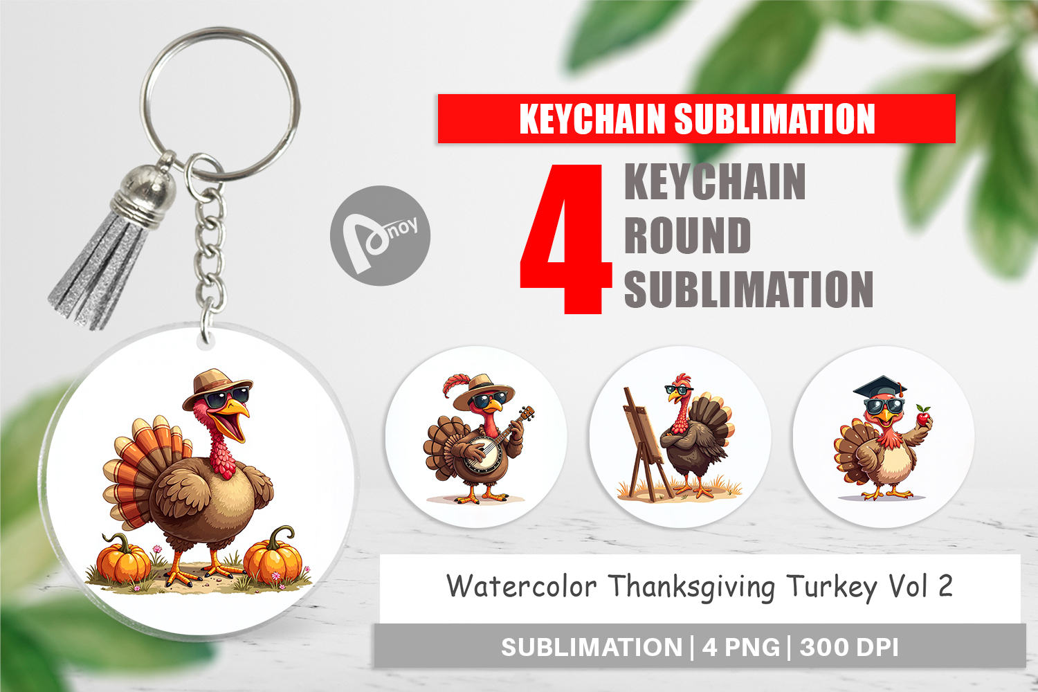 Thanksgiving Turkey Keychain product image 1