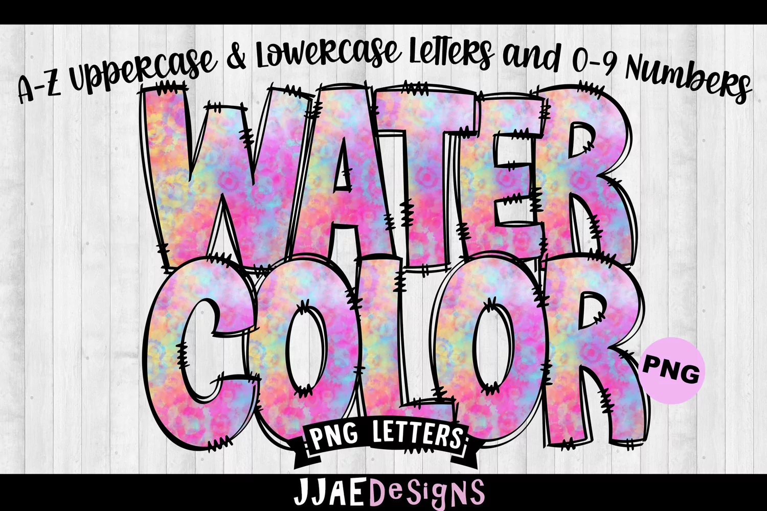 Watercolor Doodle Letters Watercolor Alphabet Clipart PNG product image 1