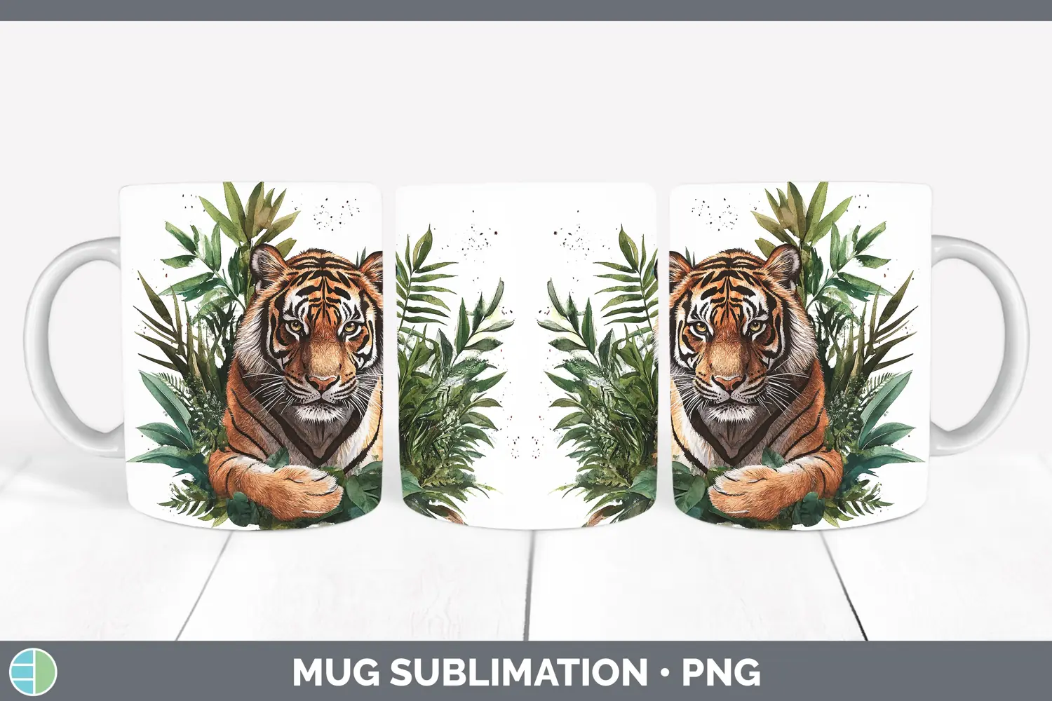 GorgeousWatercolor Mug Wrap design.