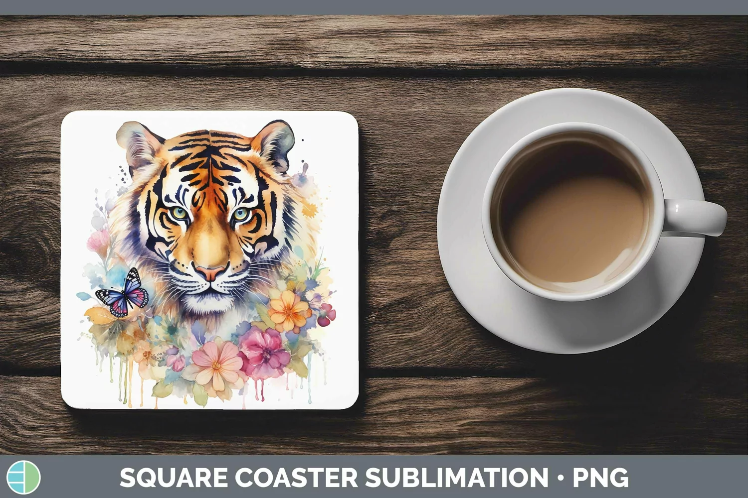 GorgeousWatercolor Square Coaster design.