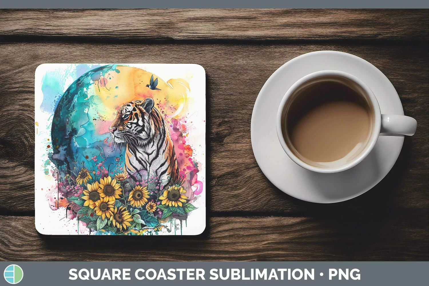 GorgeousWatercolor Square Coaster design.