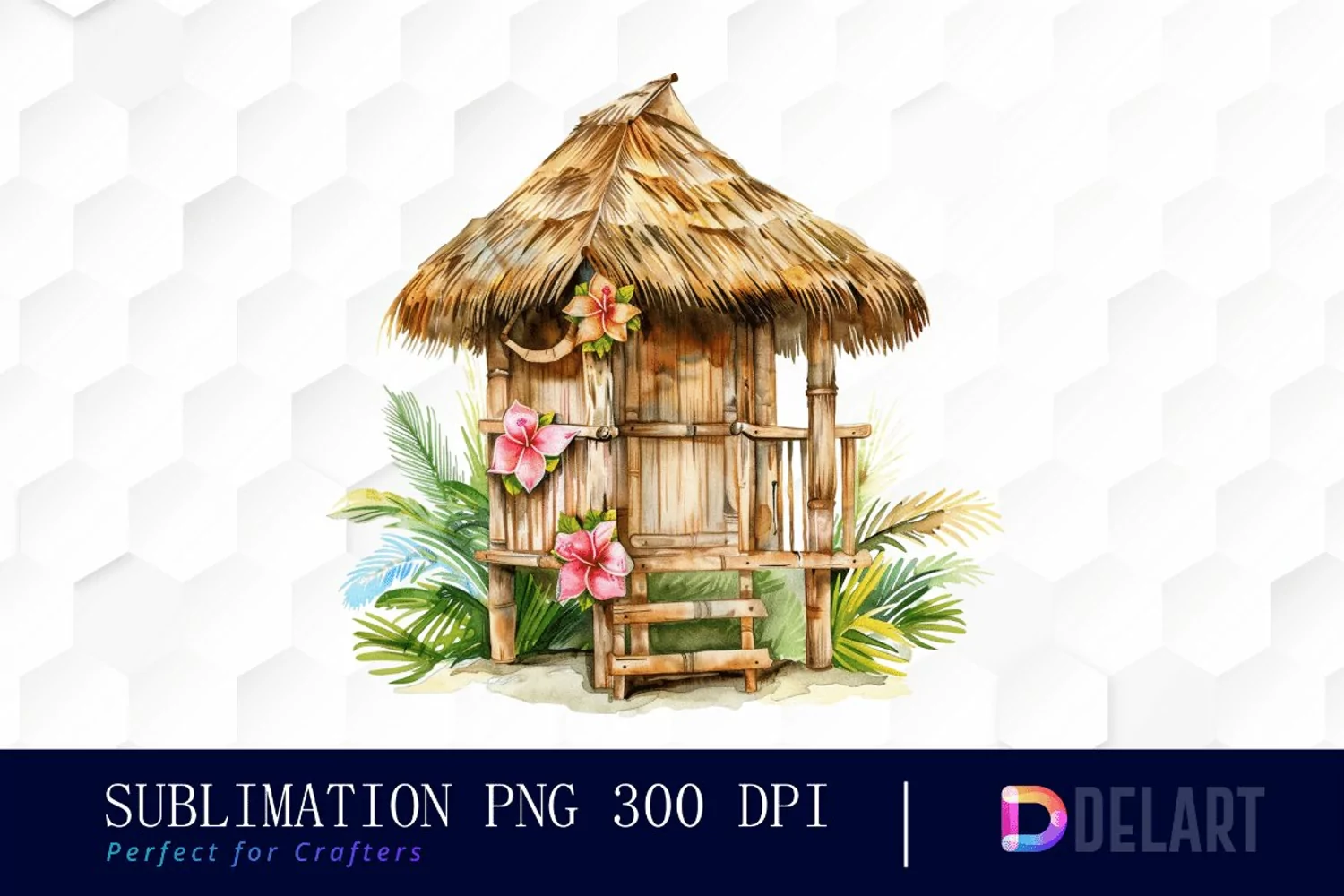 Tiki Hut Illustration Clipart product image 1