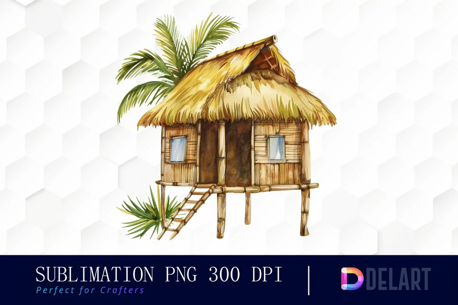 Tiki Hut Illustration Clipart product image 1