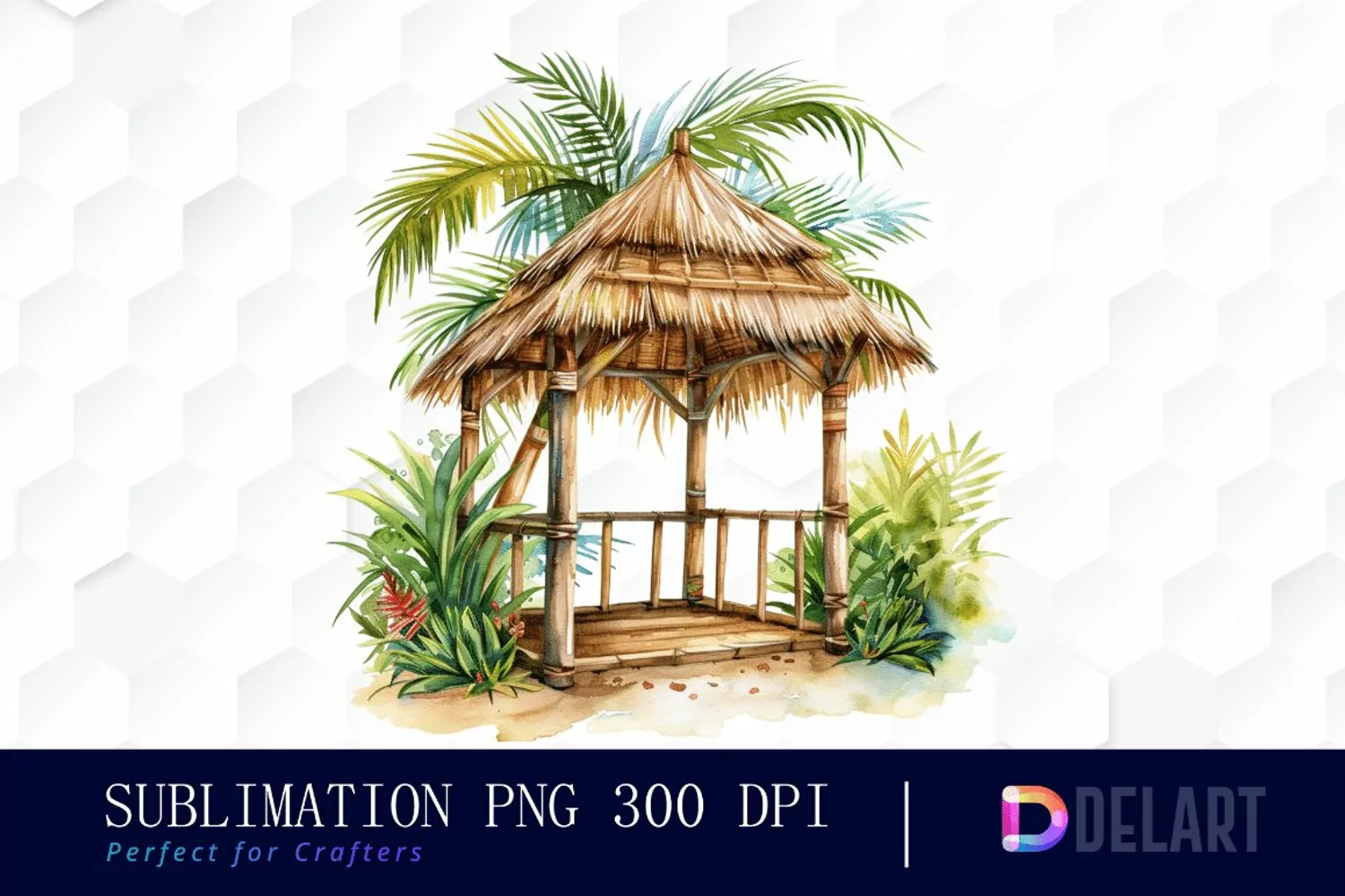 Tiki Hut Illustration Clipart product image 1