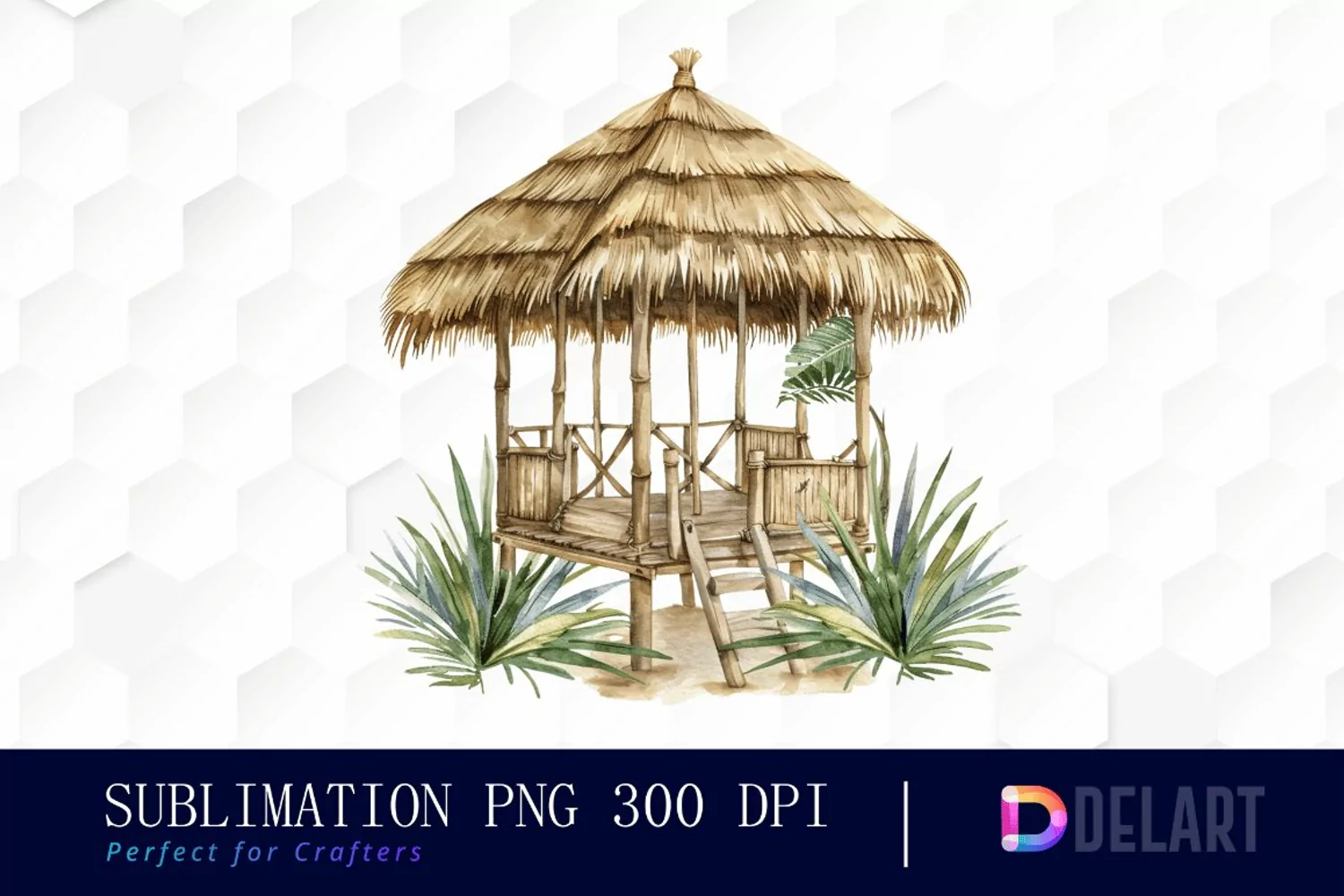 Tiki Hut Illustration Clipart product image 1