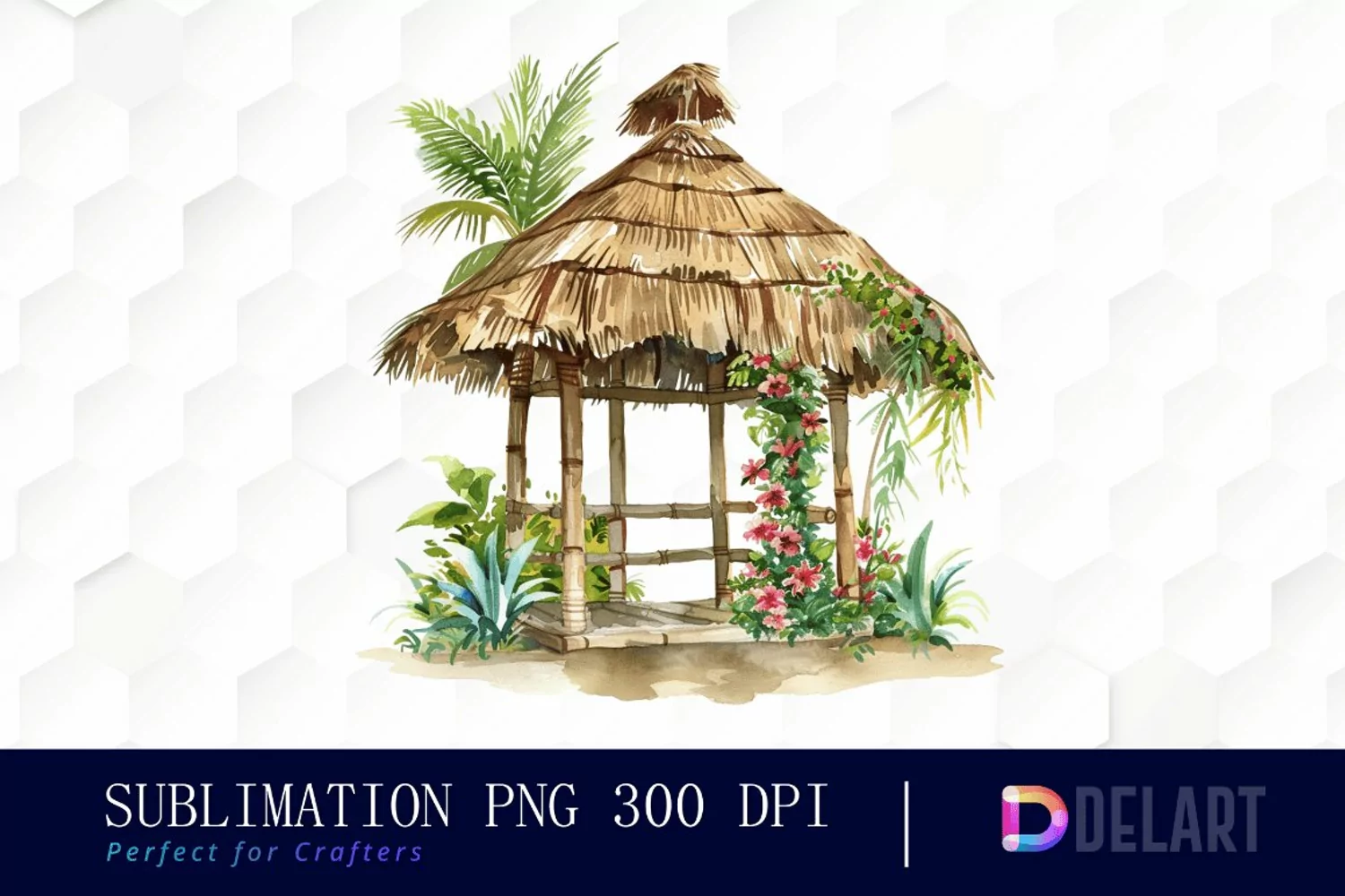 Tiki Hut Illustration Clipart product image 1